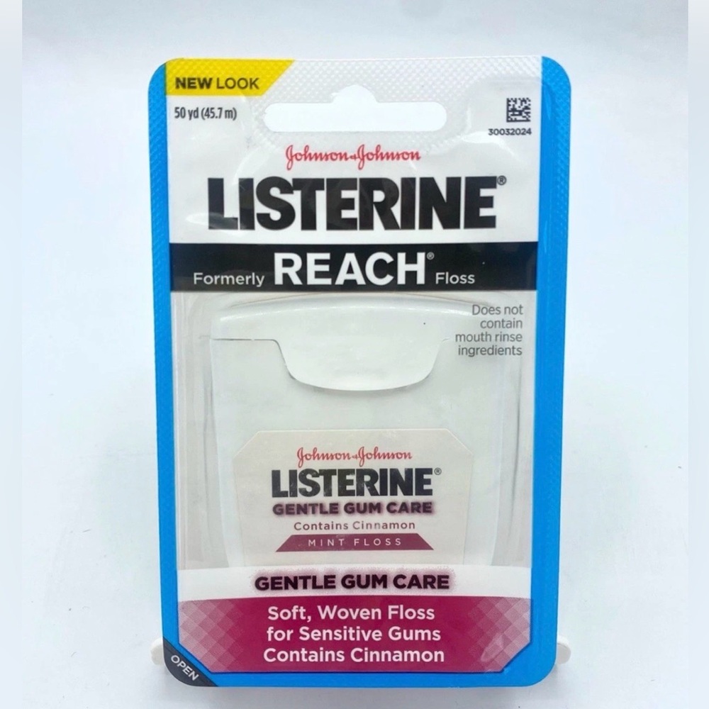 J & J Listerine Reach Gentle Gum Care Floss Cinnamon Woven 1ea NIP 50 Yds NEW